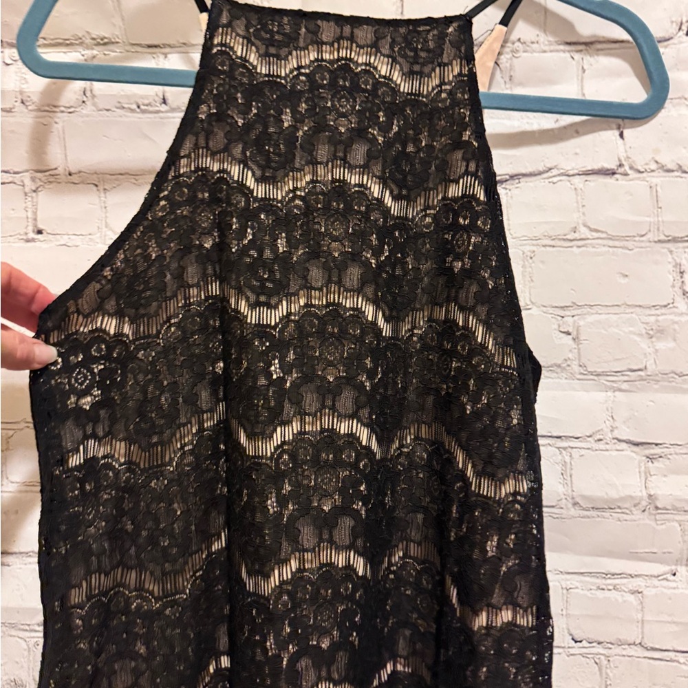 Black Lace Halter Top